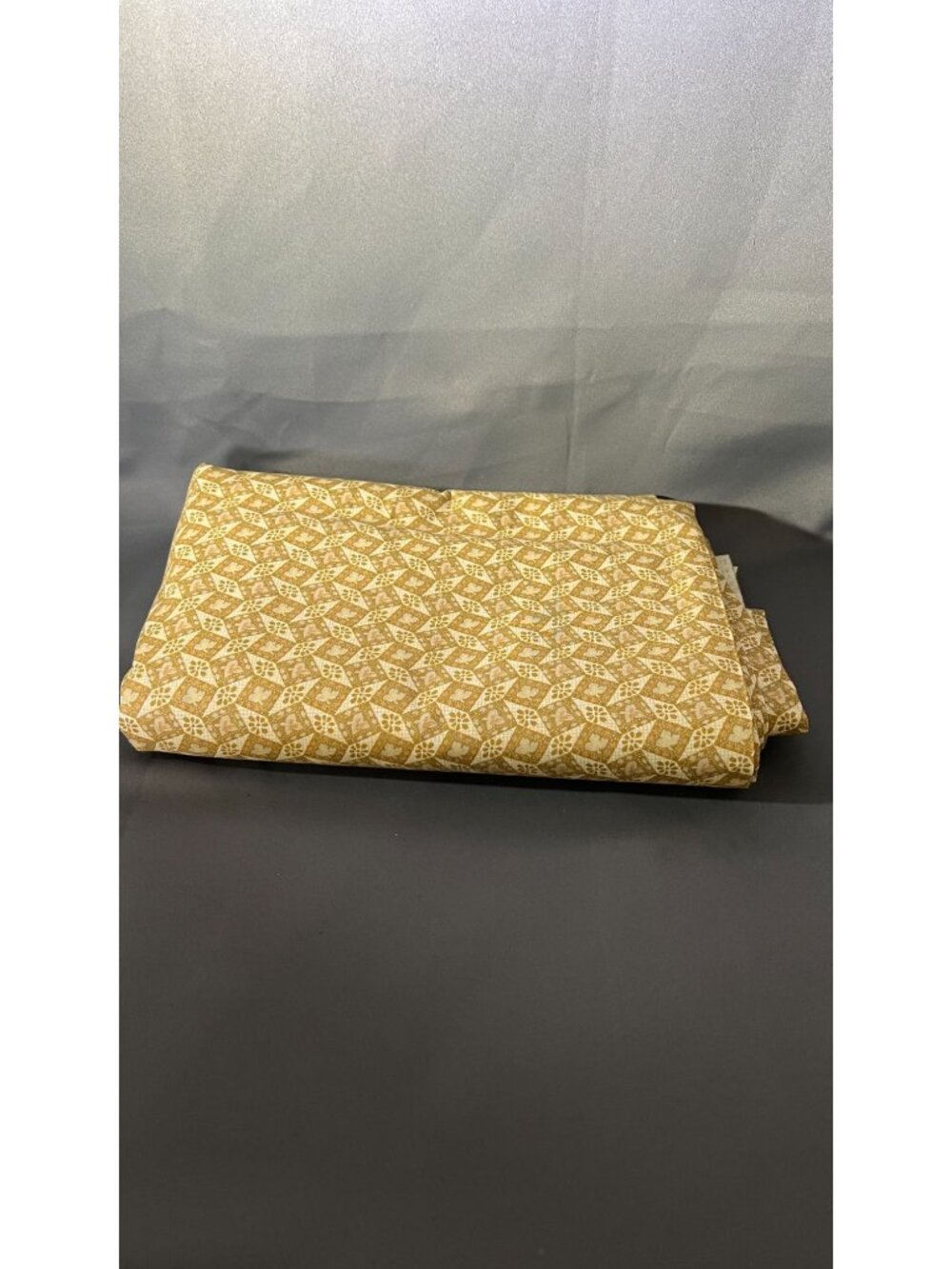 6 Yards Gold & White Geometric Floral Cotton Fabric